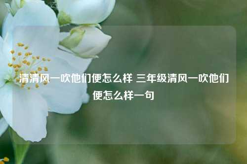 清清风一吹他们便怎么样 三年级清风一吹他们便怎么样一句