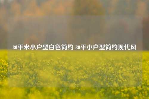 80平米小户型白色简约 80平小户型简约现代风