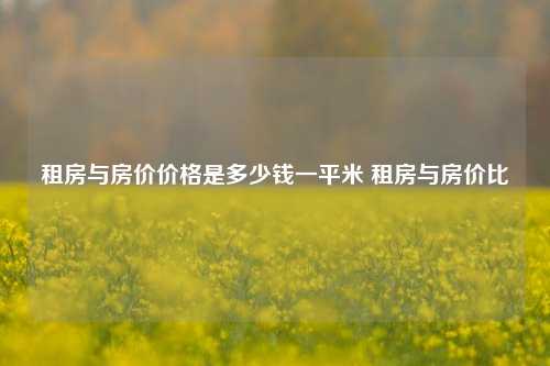 租房与房价价格是多少钱一平米 租房与房价比