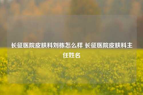 长征医院皮肤科刘栋怎么样 长征医院皮肤科主任姓名