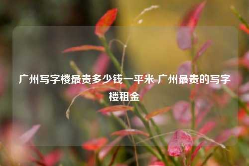 广州写字楼最贵多少钱一平米 广州最贵的写字楼租金