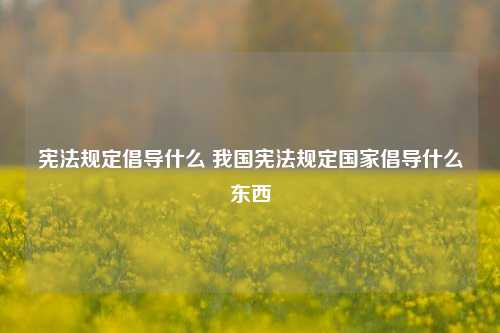 宪法规定倡导什么 我国宪法规定国家倡导什么东西