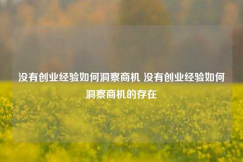 没有创业经验如何洞察商机 没有创业经验如何洞察商机的存在