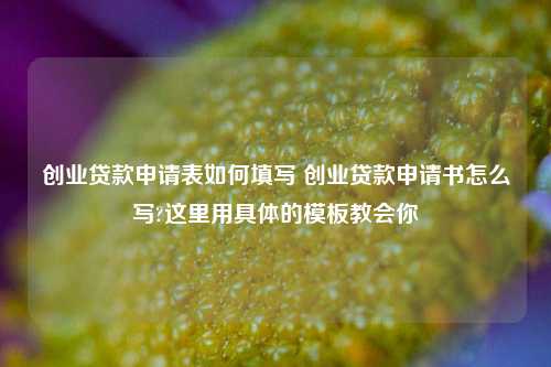 创业贷款申请表如何填写 创业贷款申请书怎么写?这里用具体的模板教会你