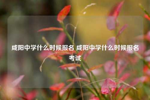 咸阳中学什么时候报名 咸阳中学什么时候报名考试