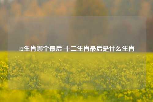 12生肖哪个最后 十二生肖最后是什么生肖