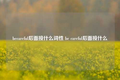 becareful后面接什么词性 be careful后面接什么