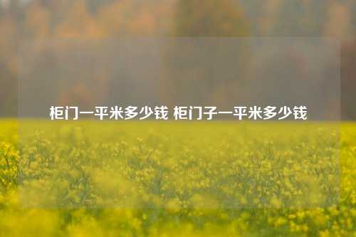 柜门一平米多少钱 柜门子一平米多少钱